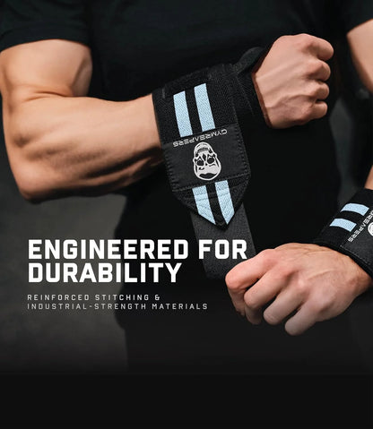 Gymreapers Weightlifting Wrist Wraps (IPF Approved) Professional Quality Wrist Support with Heavy Duty Thumb Loop - Best Wrap for Powerlifting Competition, Strength Training, Bodybuilding