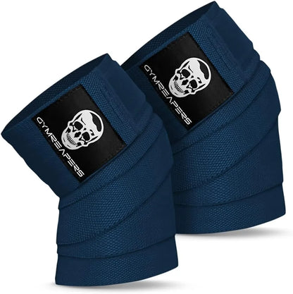 Gymreapers Knee Wraps for Squats and Powerlifting 72 Inch Compression Wraps with Strap for Men & Women Weightlifting Support