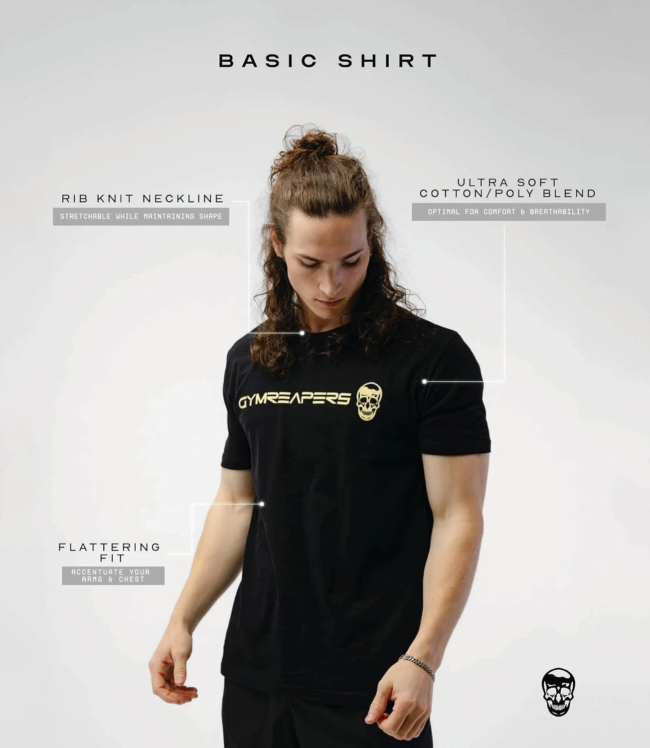 Gymreapers Moisture Wicking Short Sleeve T-Shirt for Men - Crew Neck Workout Shirts - Casual Gym Cotton Everyday Tee