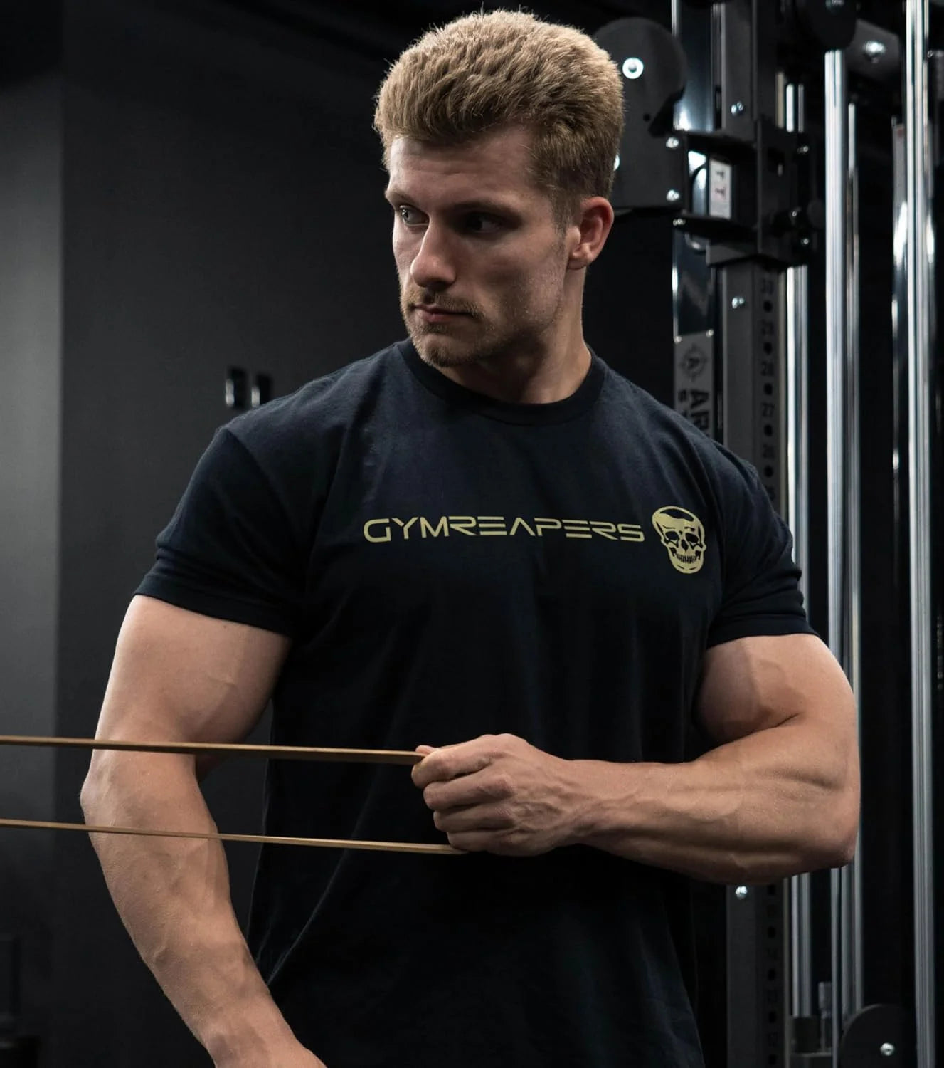Gymreapers Moisture Wicking Short Sleeve T-Shirt for Men - Crew Neck Workout Shirts - Casual Gym Cotton Everyday Tee