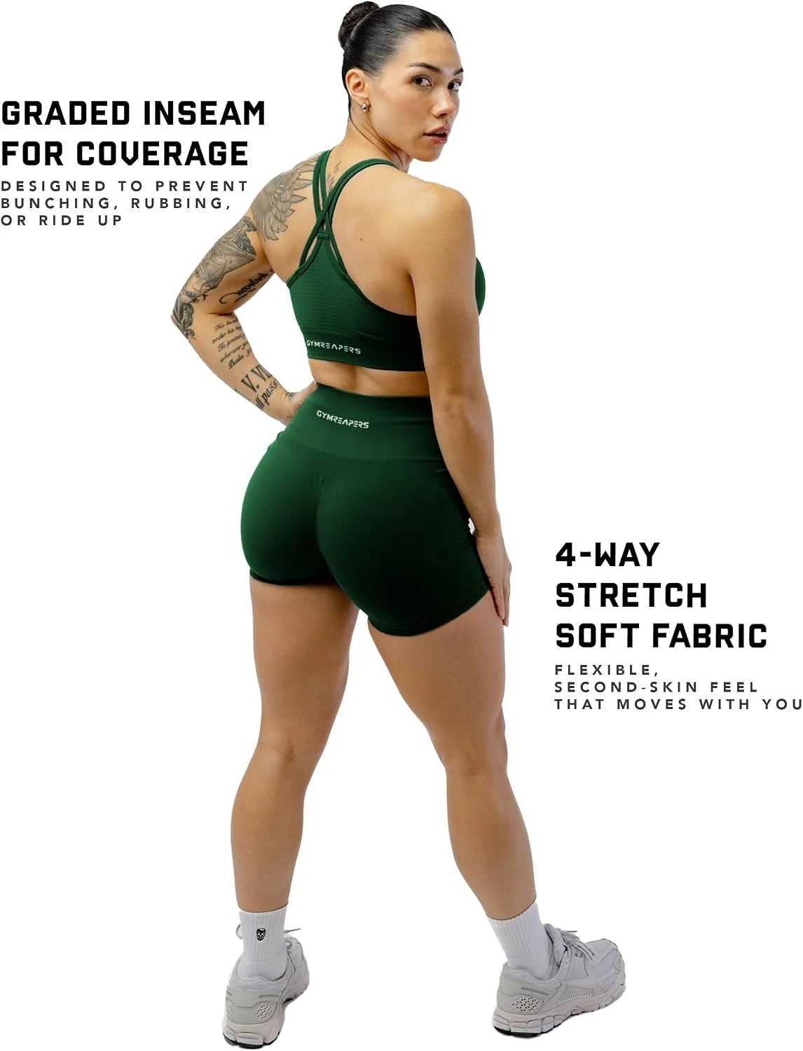 Gymreapers Athletic Shorts for Women - Seamless Butt Lifting Tummy Control Running Shorts for Yoga, Biker, Gym Workout Squat
