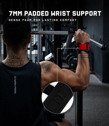 Gymreapers GripLink Lifting Straps – Heavy Duty D-Ring Weight Lifting Wrist Straps with Anti-Slip Silicone Grip Beads, Adjustable Support for Deadlifts, Powerlifting, Cable Machines & Gym Training