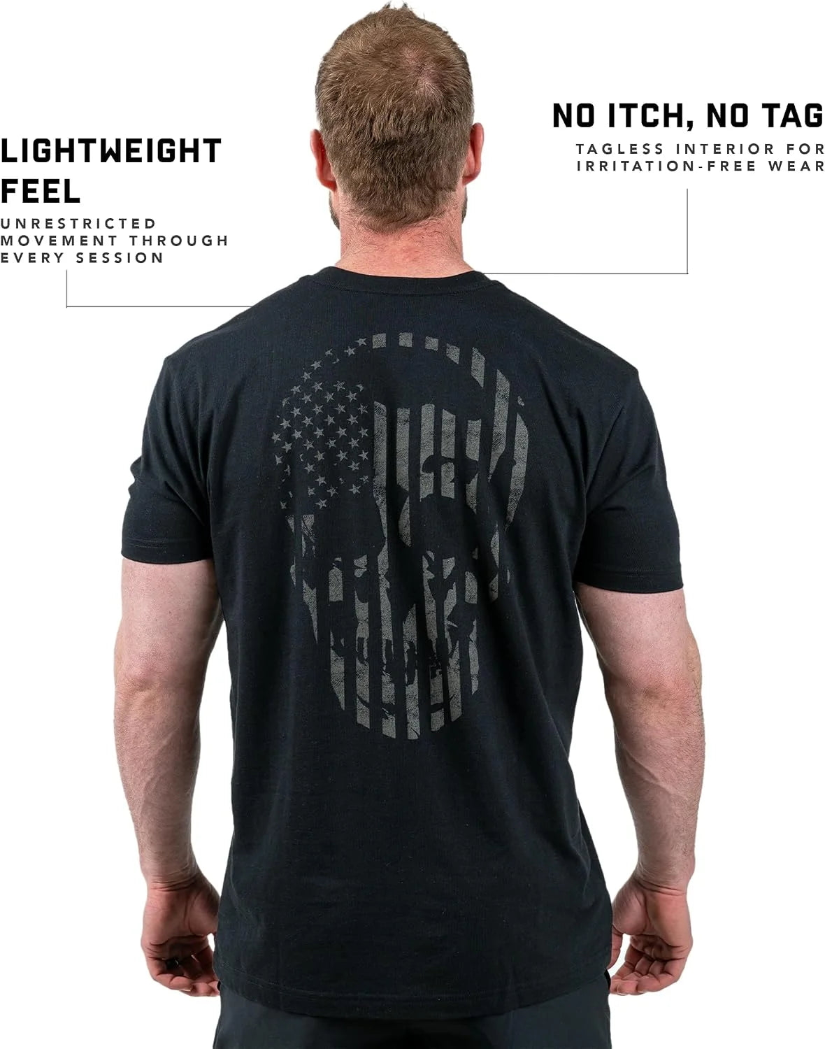 Gymreapers American Reaper Moisture Wicking T-Shirts for Men - Workout Gym Shirts - Running Athletic Tees & Dry Fit Tshirt