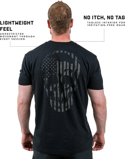 Gymreapers American Reaper Moisture Wicking T-Shirts for Men - Workout Gym Shirts - Running Athletic Tees & Dry Fit Tshirt
