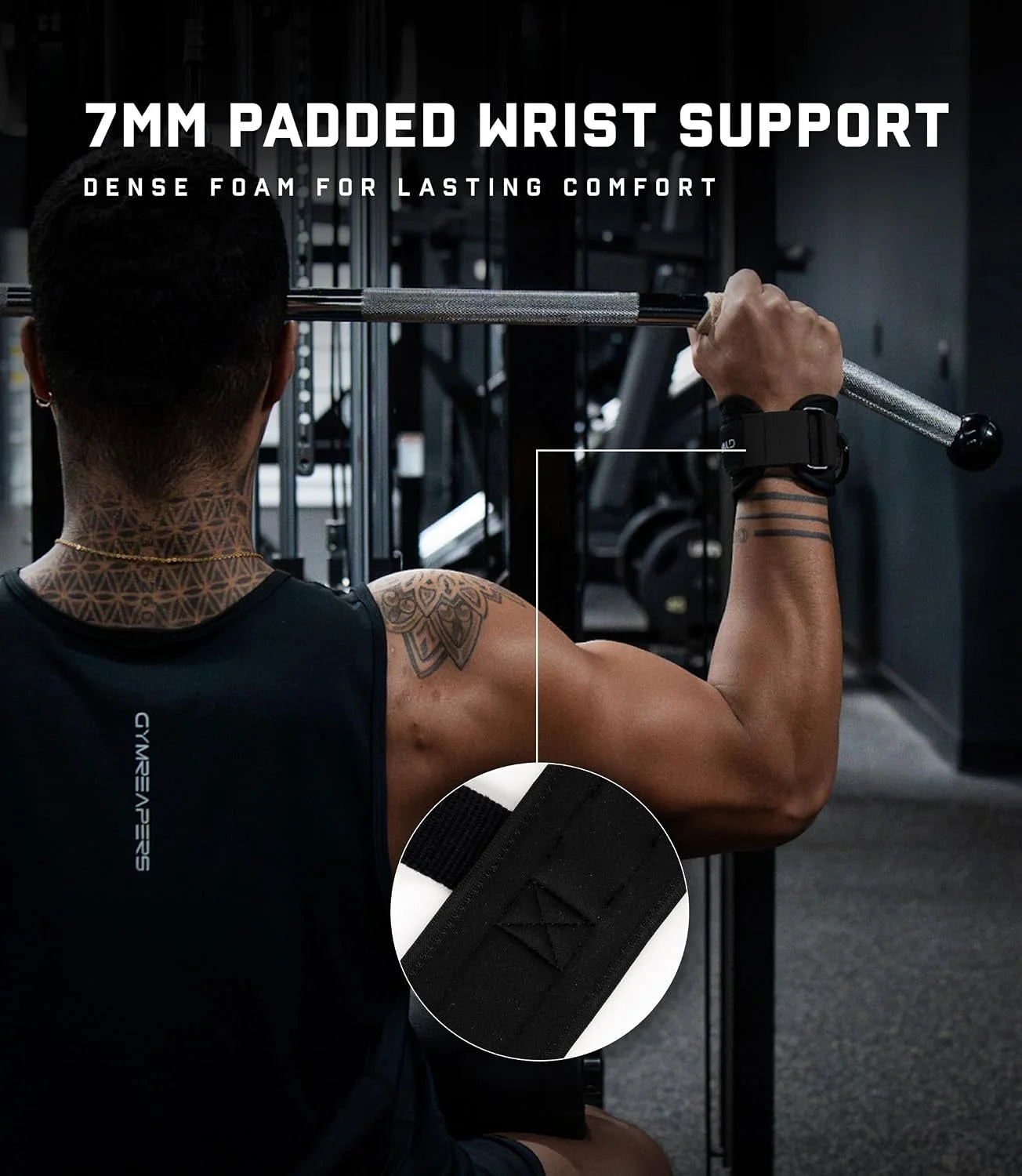 Gymreapers GripLink Lifting Straps – Heavy Duty D-Ring Weight Lifting Wrist Straps with Anti-Slip Silicone Grip Beads, Adjustable Support for Deadlifts, Powerlifting, Cable Machines & Gym Training