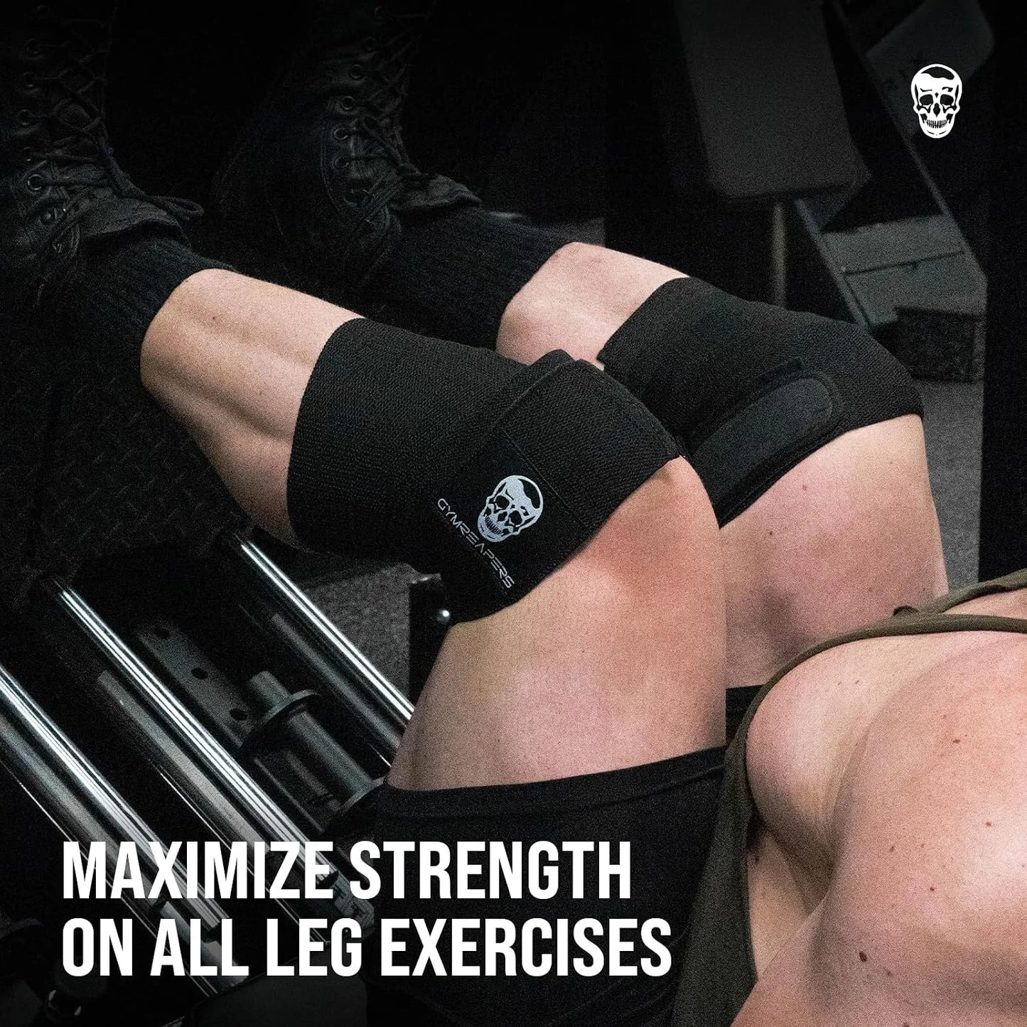 Gymreapers Knee Wraps for Squats and Powerlifting 72 Inch Compression Wraps with Strap for Men & Women Weightlifting Support