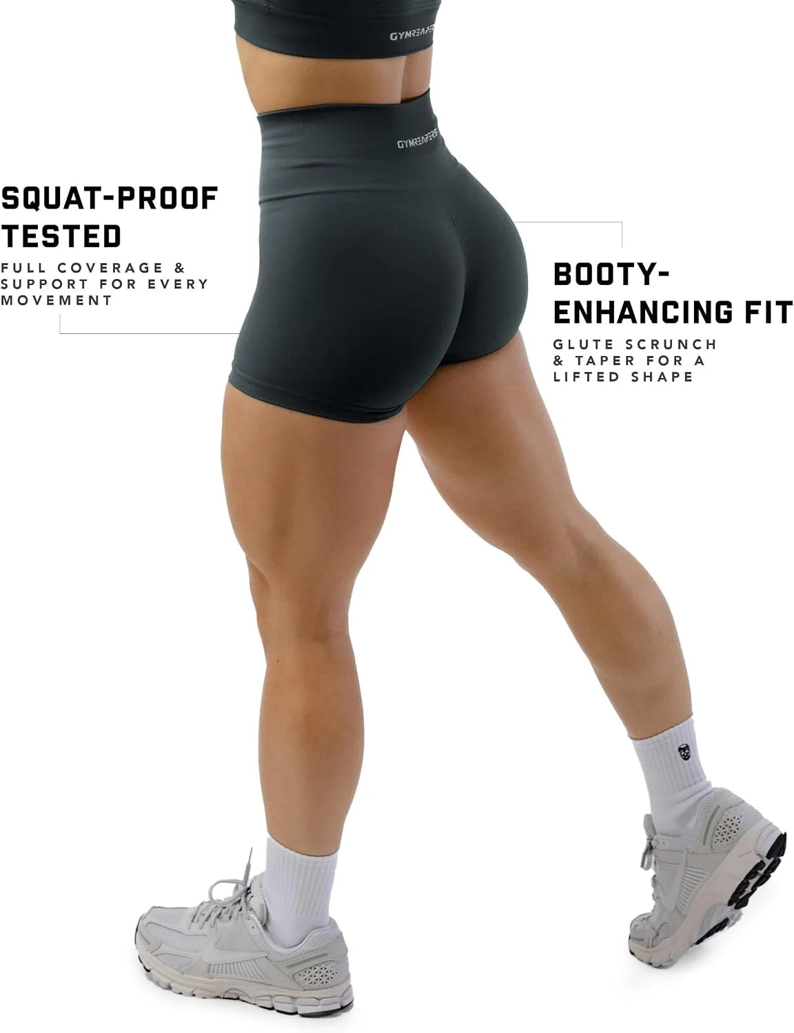 Gymreapers Athletic Shorts for Women - Seamless Butt Lifting Tummy Control Running Shorts for Yoga, Biker, Gym Workout Squat