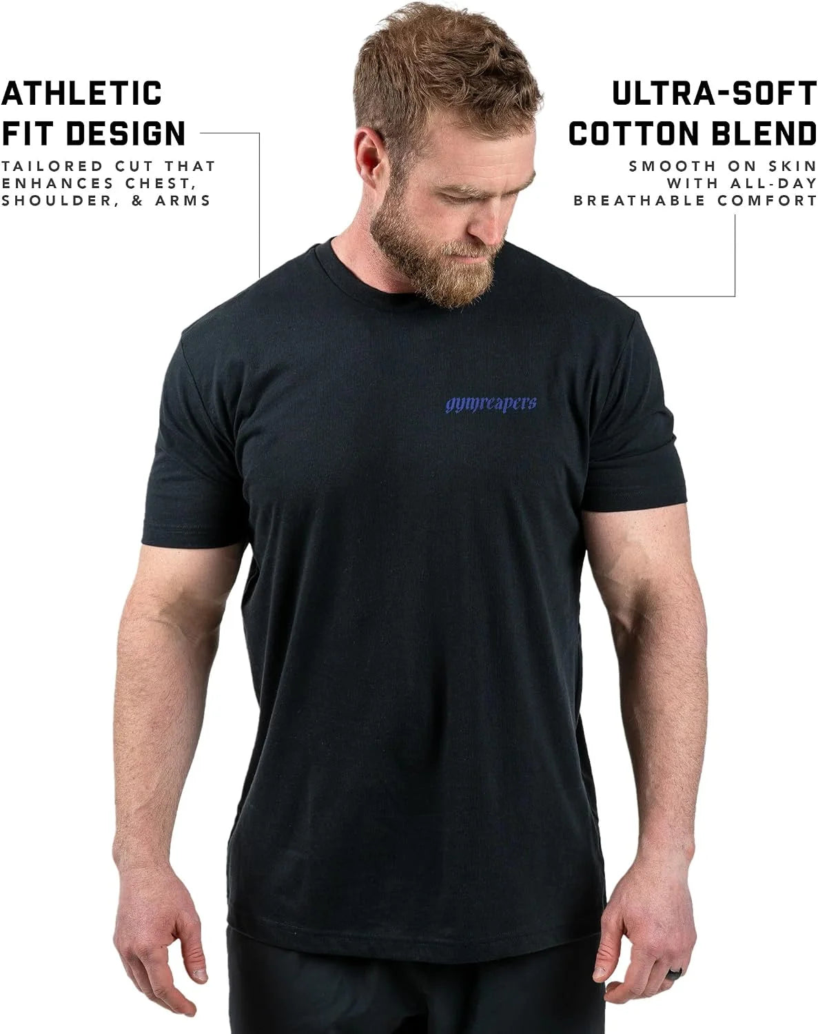 Gymreapers Skull Moisture Wicking T-Shirts for Men - Short Sleeve Workout Gym Shirts - Running Athletic Tees & Dry Fit Tshirt