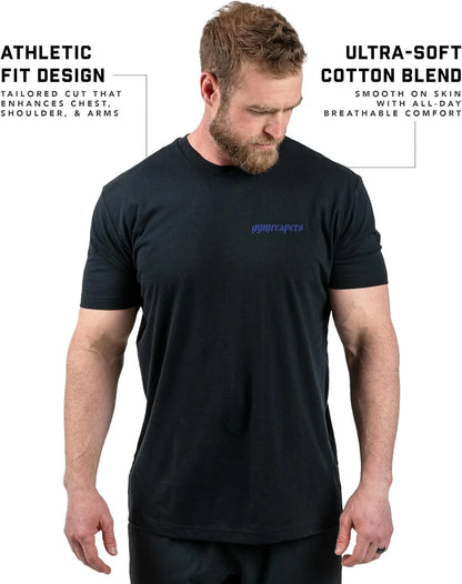 Gymreapers Skull Moisture Wicking T-Shirts for Men - Short Sleeve Workout Gym Shirts - Running Athletic Tees & Dry Fit Tshirt