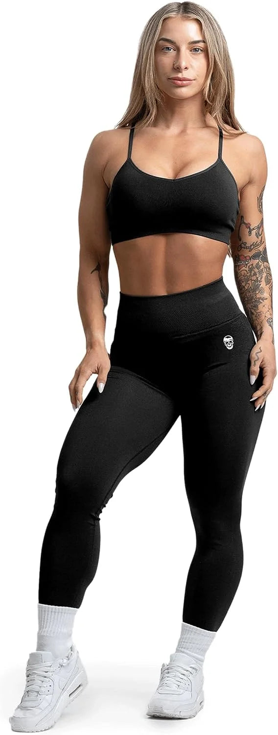 Gymreapers Seamless Sports Bra for Women - Wireless Compression Padded Supportive Bras for Gym, Yoga, & Fitness