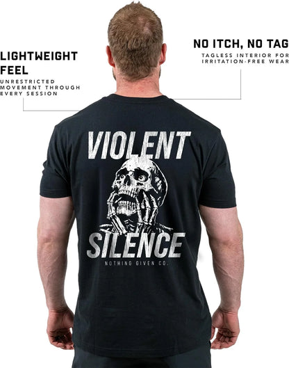 Gymreapers Skull Moisture Wicking T-Shirts for Men - Short Sleeve Workout Gym Shirts - Running Athletic Tees & Dry Fit Tshirt