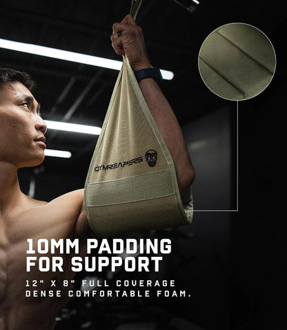 Gymreapers Hanging Ab Straps for Pull-Up Bar - Hang Bar Assist Strap & Strength Workout Equipment, Padded Adjustable Arm Supports with 2 Steel Carabiners for Leg Raises, Abdominal & Core Training