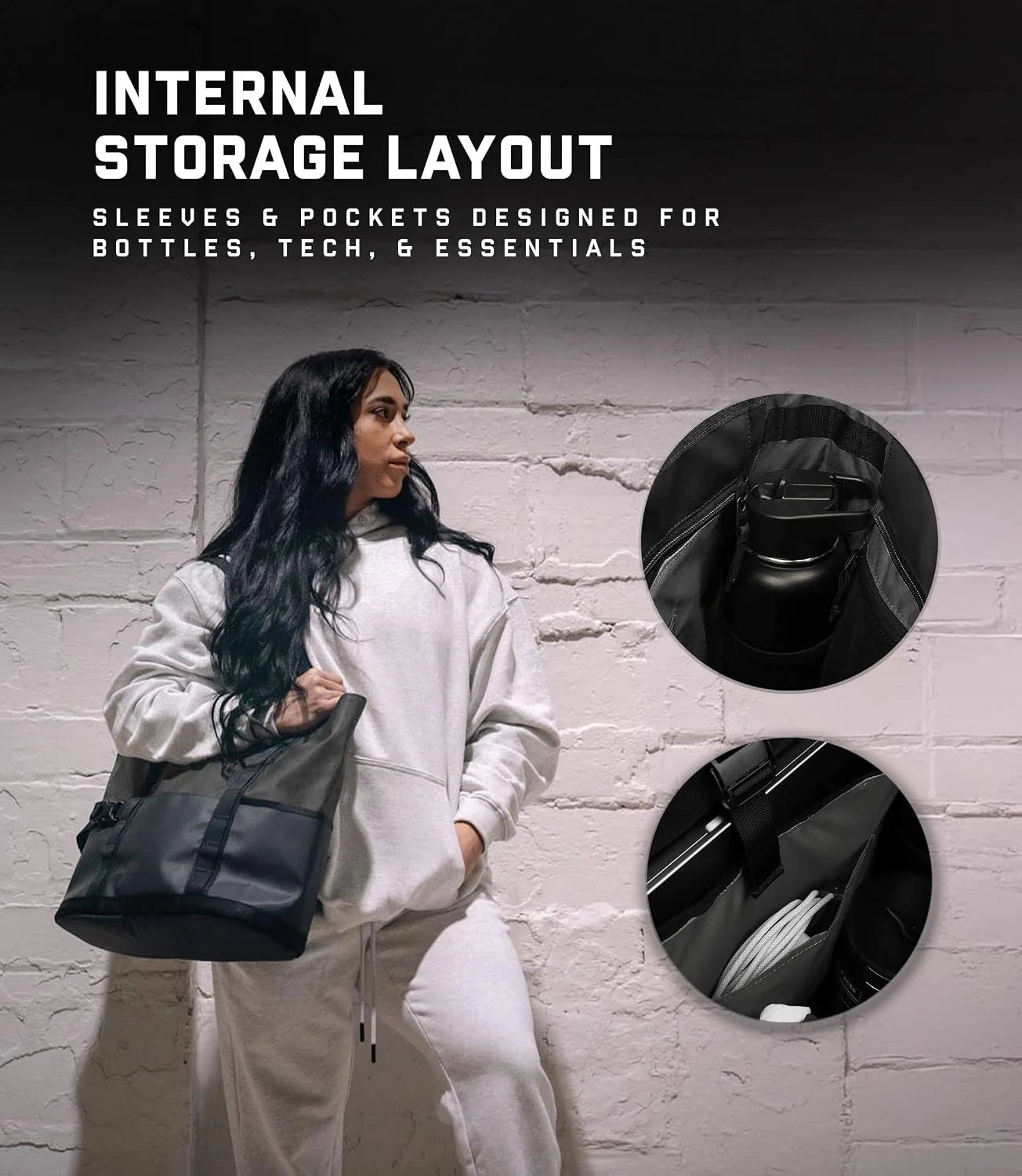 Gymreapers Laptop Tote Bag for Women - 22.5L Waterproof Tote Bag with Zipper for Travel & Gym