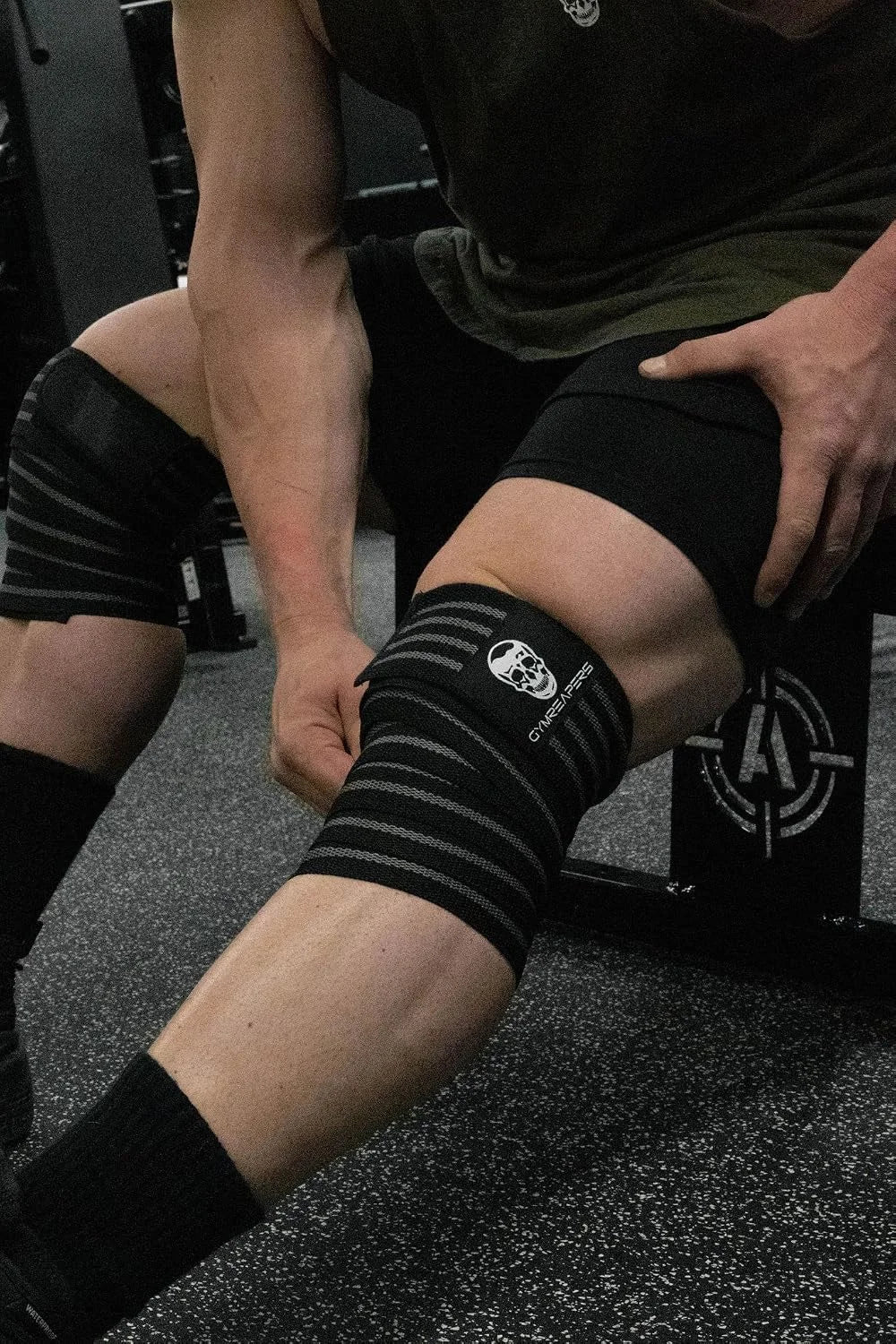 Gymreapers Knee Wraps for Squats and Powerlifting 72 Inch Compression Wraps with Strap for Men & Women Weightlifting Support