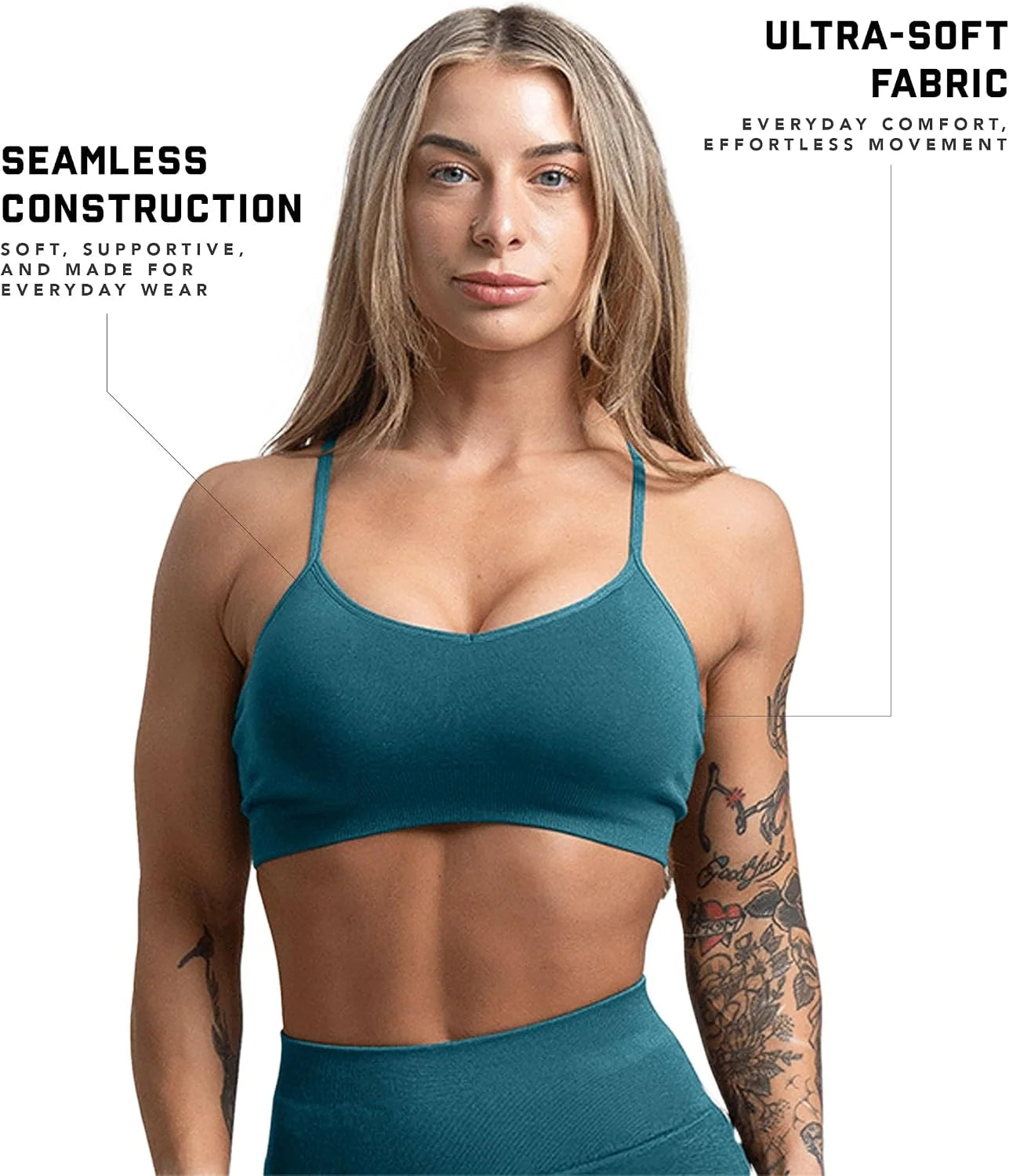 Gymreapers Seamless Sports Bra for Women - Wireless Compression Padded Supportive Bras for Gym, Yoga, & Fitness
