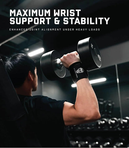 Gymreapers Weightlifting Wrist Wraps (IPF Approved) Professional Quality Wrist Support with Heavy Duty Thumb Loop - Best Wrap for Powerlifting Competition, Strength Training, Bodybuilding