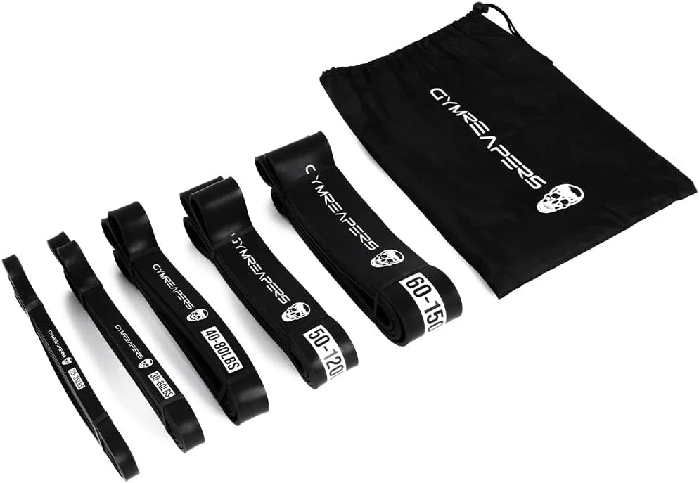 Gymreapers Resistance Bands for Working Out – Elastic Pull Up Exercise Assistance Bands Set for Powerlifting, Stretching, WOD, Strength Training – for Men & Women