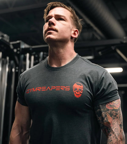 Gymreapers Moisture Wicking Short Sleeve T-Shirt for Men - Crew Neck Workout Shirts - Casual Gym Cotton Everyday Tee