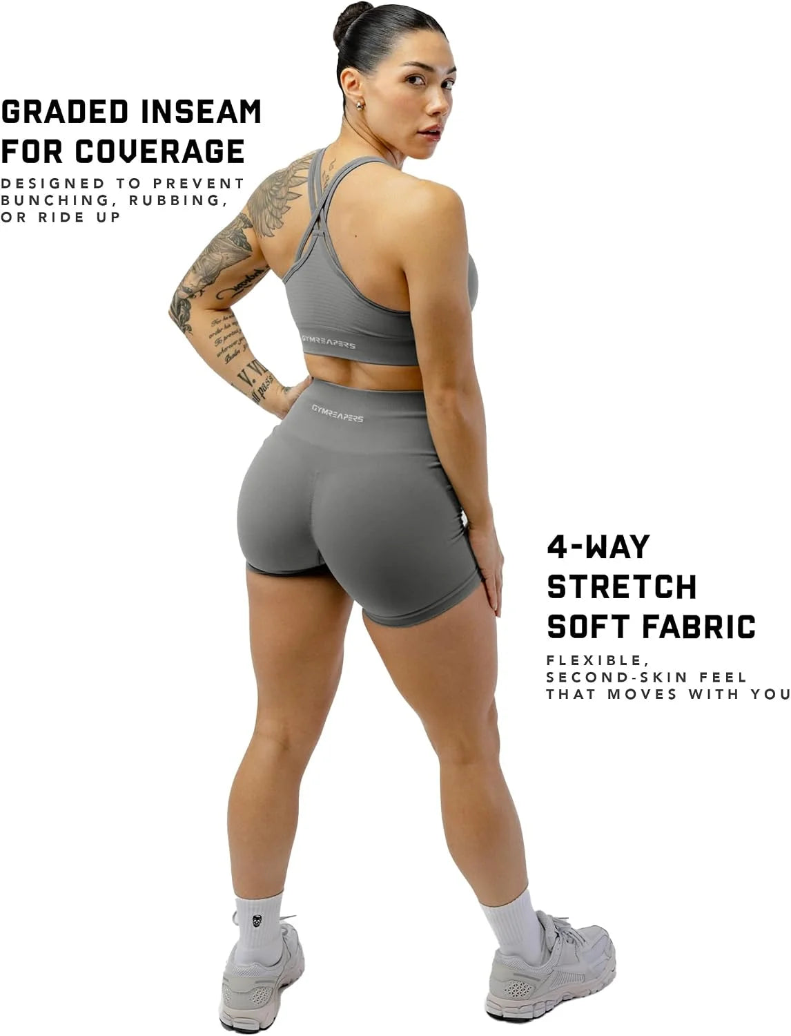 Gymreapers Athletic Shorts for Women - Seamless Butt Lifting Tummy Control Running Shorts for Yoga, Biker, Gym Workout Squat