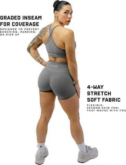 Gymreapers Athletic Shorts for Women - Seamless Butt Lifting Tummy Control Running Shorts for Yoga, Biker, Gym Workout Squat