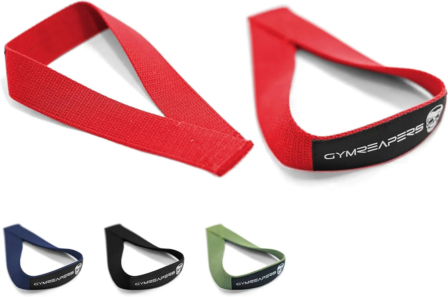 Gymreapers Olympic Lifting Straps for Weightlifting, Snatch, Clean, Powerlifting, Strongman, Deadlifts - Durable Cotton with Reinforced Stitching (Pair)