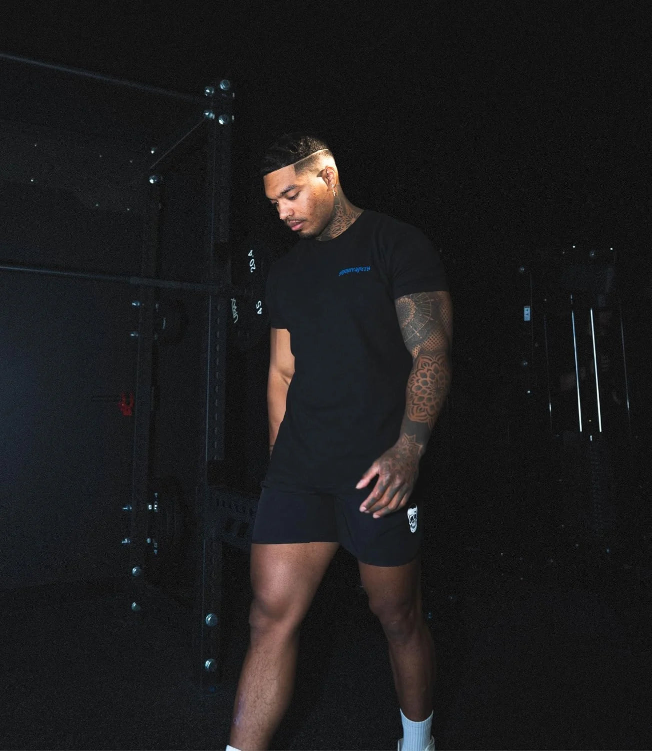 Gymreapers Skull Moisture Wicking T-Shirts for Men - Short Sleeve Workout Gym Shirts - Running Athletic Tees & Dry Fit Tshirt