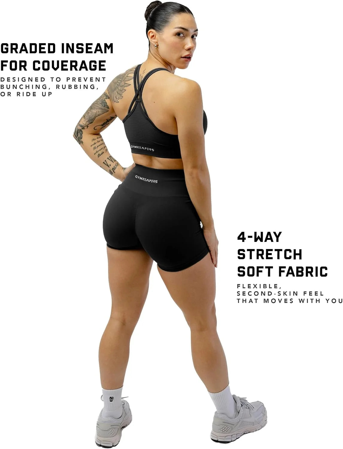 Gymreapers Athletic Shorts for Women - Seamless Butt Lifting Tummy Control Running Shorts for Yoga, Biker, Gym Workout Squat
