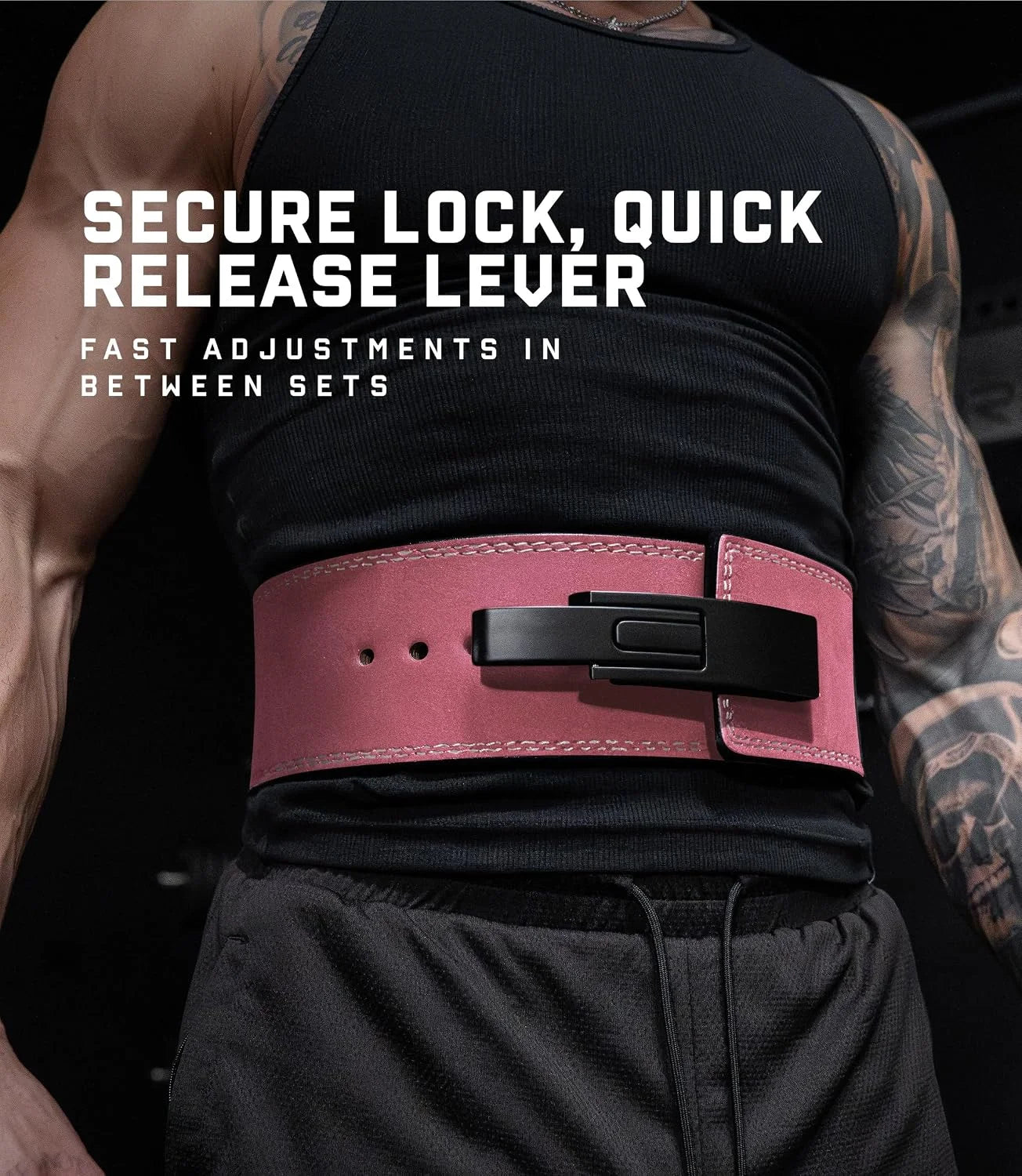 Gymreapers 10MM Lever Weightlifting Belt Leather Adjustable Heavy Duty Buckle Belt, IPF Approved for Powerlifting, Weightlifting, and Strength Training