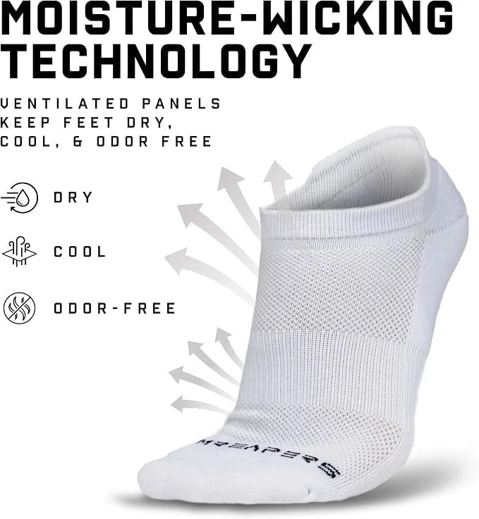 Gymreapers Ankle Socks for Men & Women (6-Pack) – Moisture-Wicking Black & White Breathable Cotton Athletic Socks