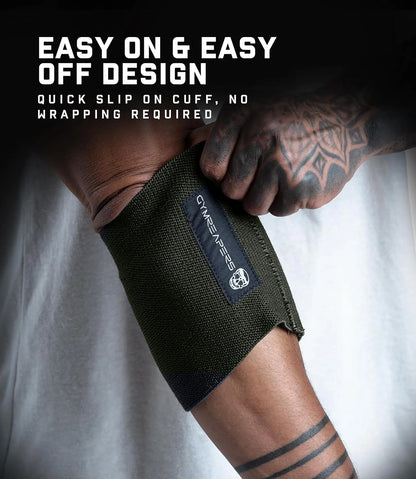Gymreapers Elbow Compression Cuff for Weightlifting, Powerlifting – Support & Relief for Tendonitis, Stability, Tennis Elbow, Strength Training & Injury Recovery (Black, 9")