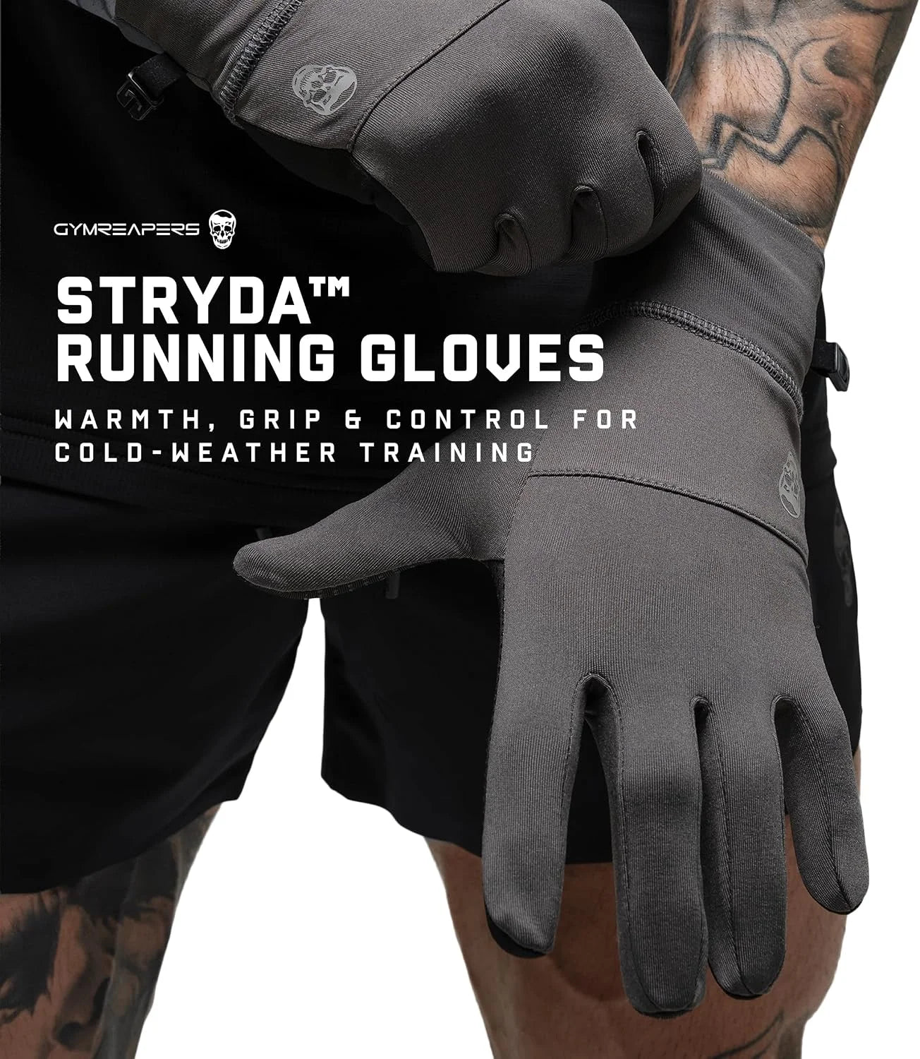 Gymreapers Running Gloves for Men & Women - Lightweight Touch Screen Sensitive Thermal Warm for Cold Weather, Cycling, Biking, Training, Running, Outdoor Sports & Workouts