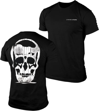 Gymreapers Skull Moisture Wicking T-Shirts for Men - Short Sleeve Workout Gym Shirts - Running Athletic Tees & Dry Fit Tshirt