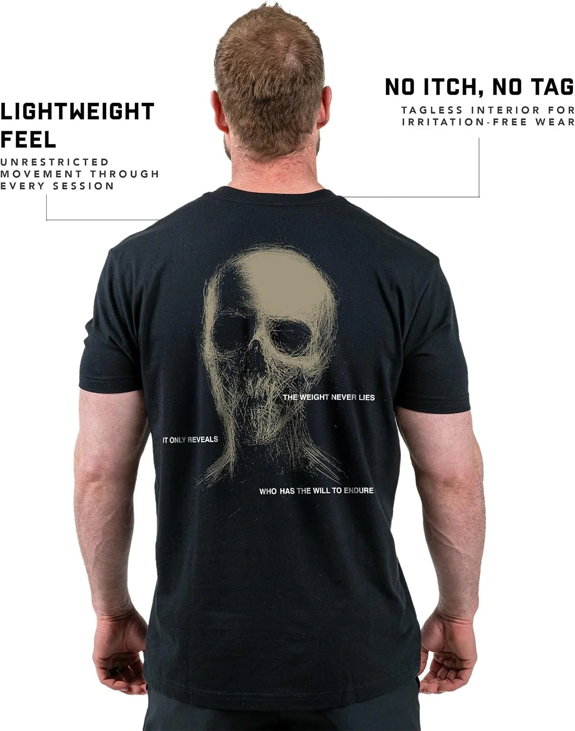 Gymreapers Skull Moisture Wicking T-Shirts for Men - Short Sleeve Workout Gym Shirts - Running Athletic Tees & Dry Fit Tshirt