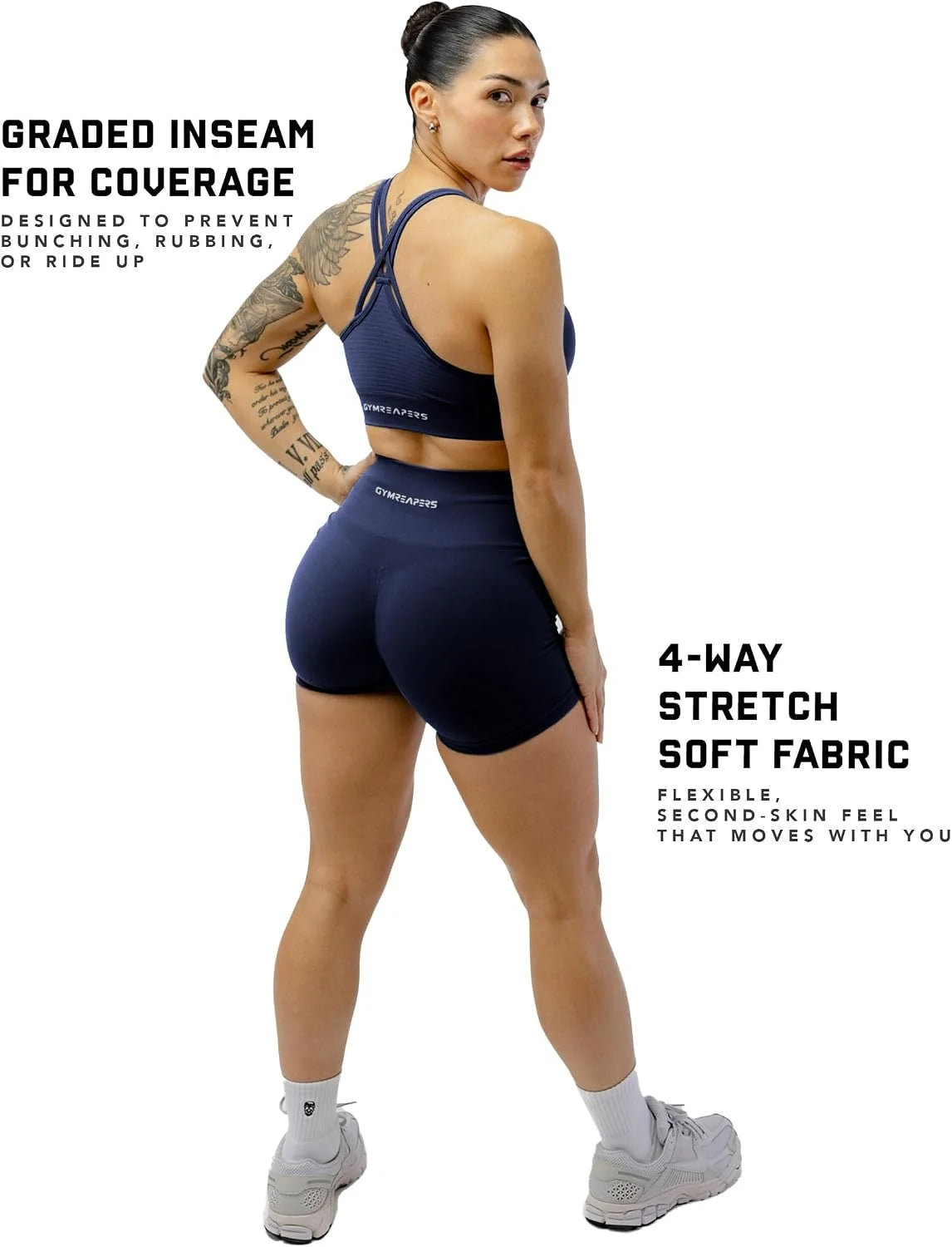 Gymreapers Athletic Shorts for Women - Seamless Butt Lifting Tummy Control Running Shorts for Yoga, Biker, Gym Workout Squat