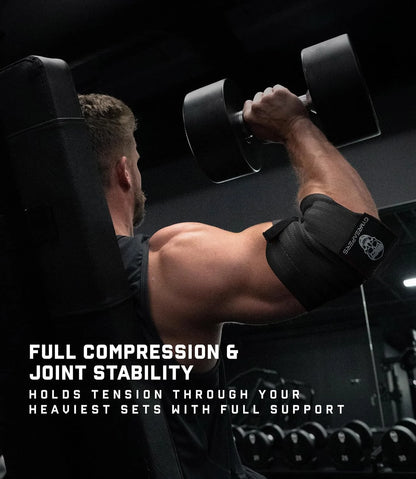 Gymreapers Weightlifting Elbow Wraps (1 Pair) - Flexible 40'' Elbow Compression Strap & Joint Support Brace - for Bench Press, Powerlifting, and Pressing