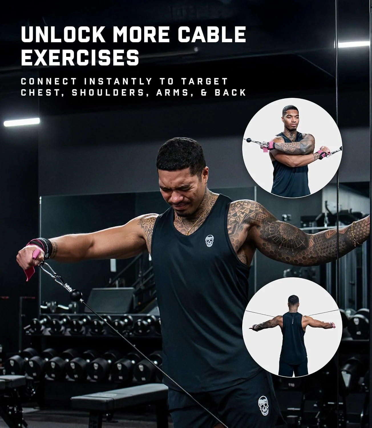 Gymreapers GripLink Lifting Straps – Heavy Duty D-Ring Weight Lifting Wrist Straps with Anti-Slip Silicone Grip Beads, Adjustable Support for Deadlifts, Powerlifting, Cable Machines & Gym Training