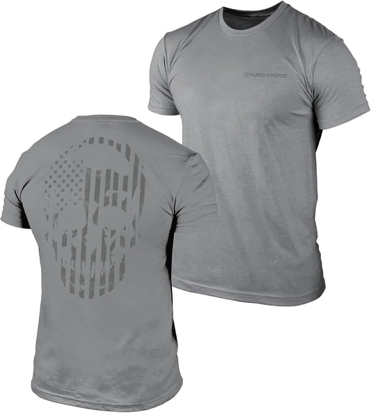 Gymreapers American Reaper Moisture Wicking T-Shirts for Men - Workout Gym Shirts - Running Athletic Tees & Dry Fit Tshirt