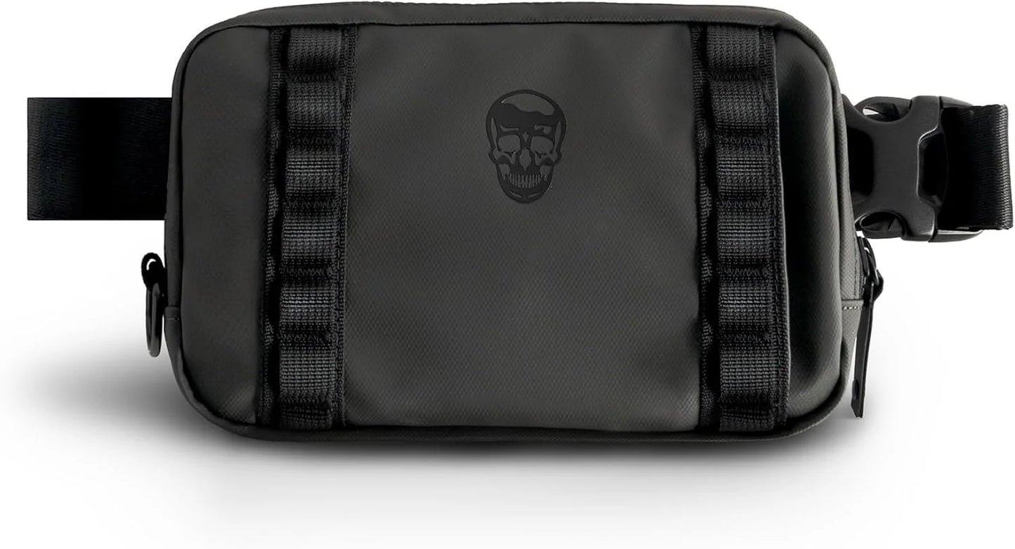 Gymreapers Travel Small Crossbody Bags for Men & Women with Hidden Pocket - Waterproof Crosssbody Fanny Pack for Men with Adjustable Shoulder Sling Belt for Traveling, Running & Hiking (Onyx)