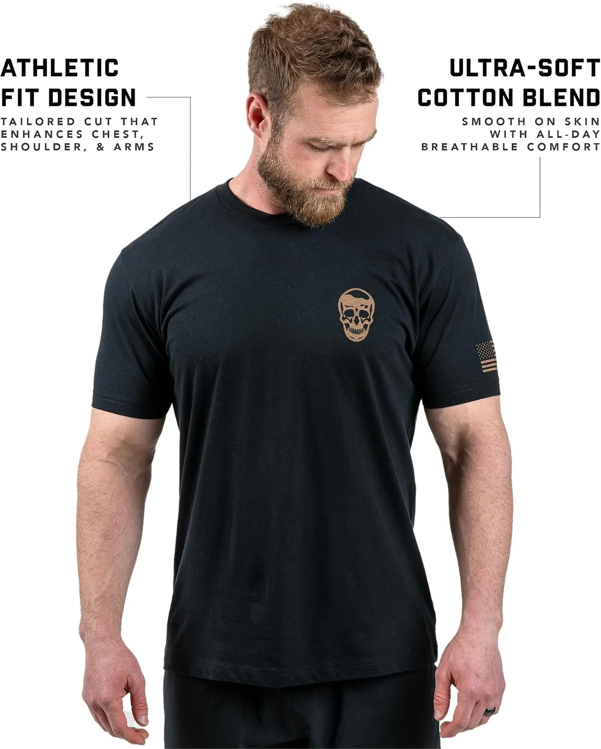 Gymreapers Valor Moisture Wicking T-Shirts for Men - Short Sleeve Workout Gym Shirts - Running Athletic Tees & Dry Fit Tshirt