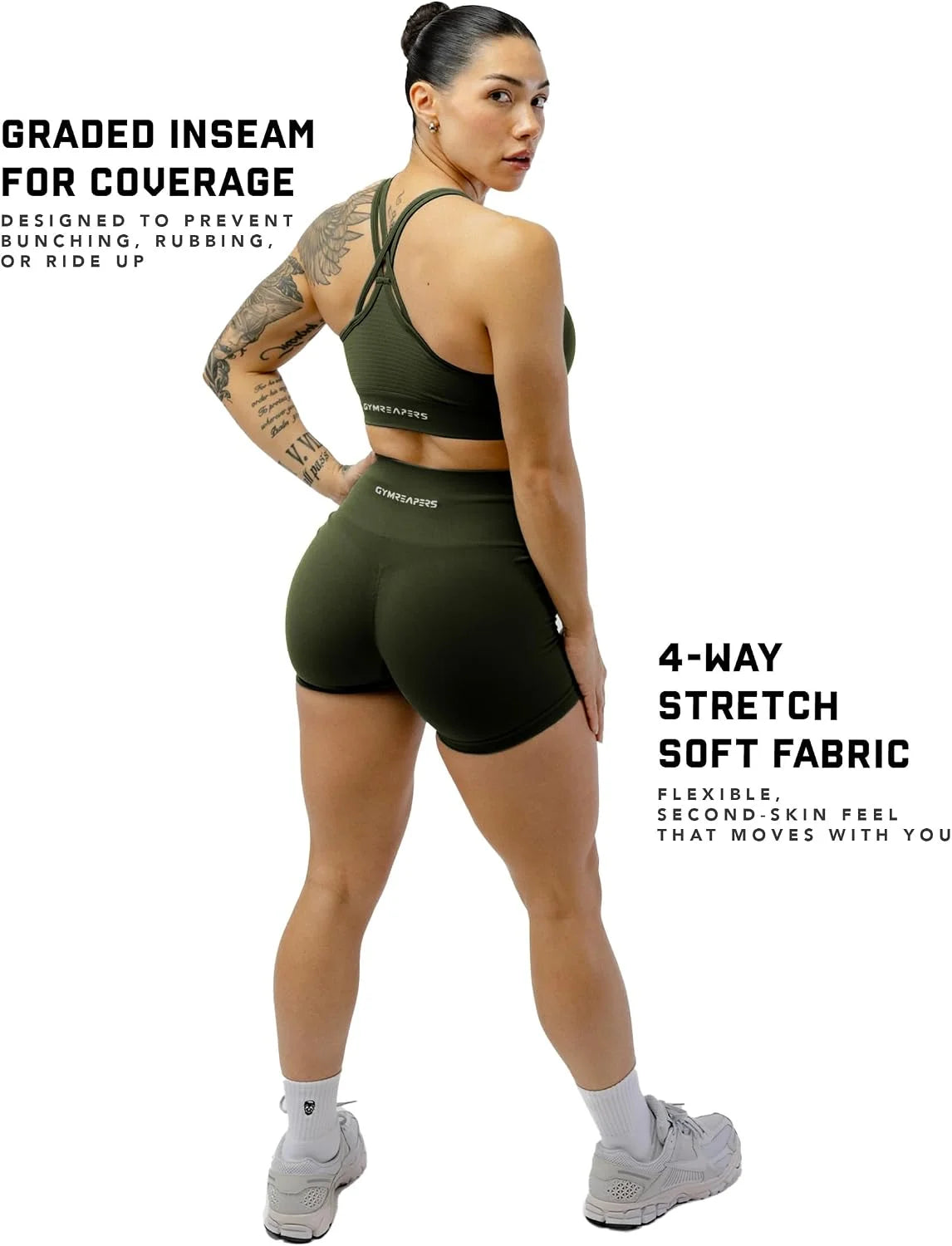 Gymreapers Athletic Shorts for Women - Seamless Butt Lifting Tummy Control Running Shorts for Yoga, Biker, Gym Workout Squat