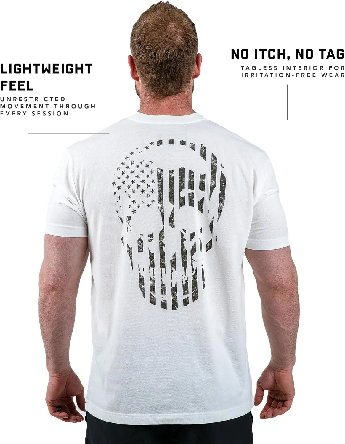 Gymreapers American Reaper Moisture Wicking T-Shirts for Men - Workout Gym Shirts - Running Athletic Tees & Dry Fit Tshirt