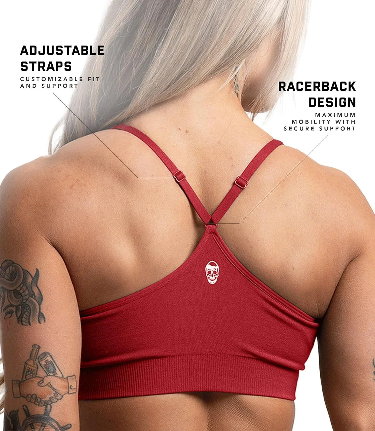 Gymreapers Seamless Sports Bra for Women - Wireless Compression Padded Supportive Bras for Gym, Yoga, & Fitness