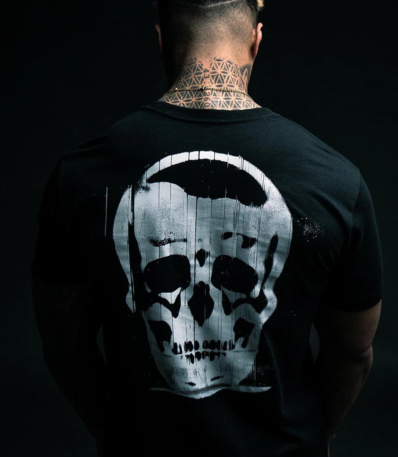 Gymreapers Skull Moisture Wicking T-Shirts for Men - Short Sleeve Workout Gym Shirts - Running Athletic Tees & Dry Fit Tshirt