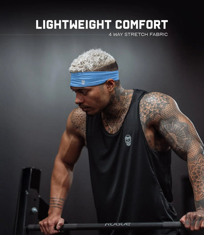 Gymreapers Workout Headbands for Men & Women-Comfortable Sweat Absorbing Band to Keep Hair Back During Running Sports Gym Cycling and Outdoor Activities