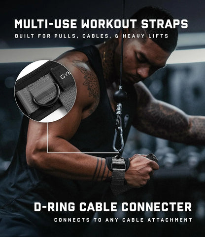 Gymreapers GripLink Lifting Straps – Heavy Duty D-Ring Weight Lifting Wrist Straps with Anti-Slip Silicone Grip Beads, Adjustable Support for Deadlifts, Powerlifting, Cable Machines & Gym Training