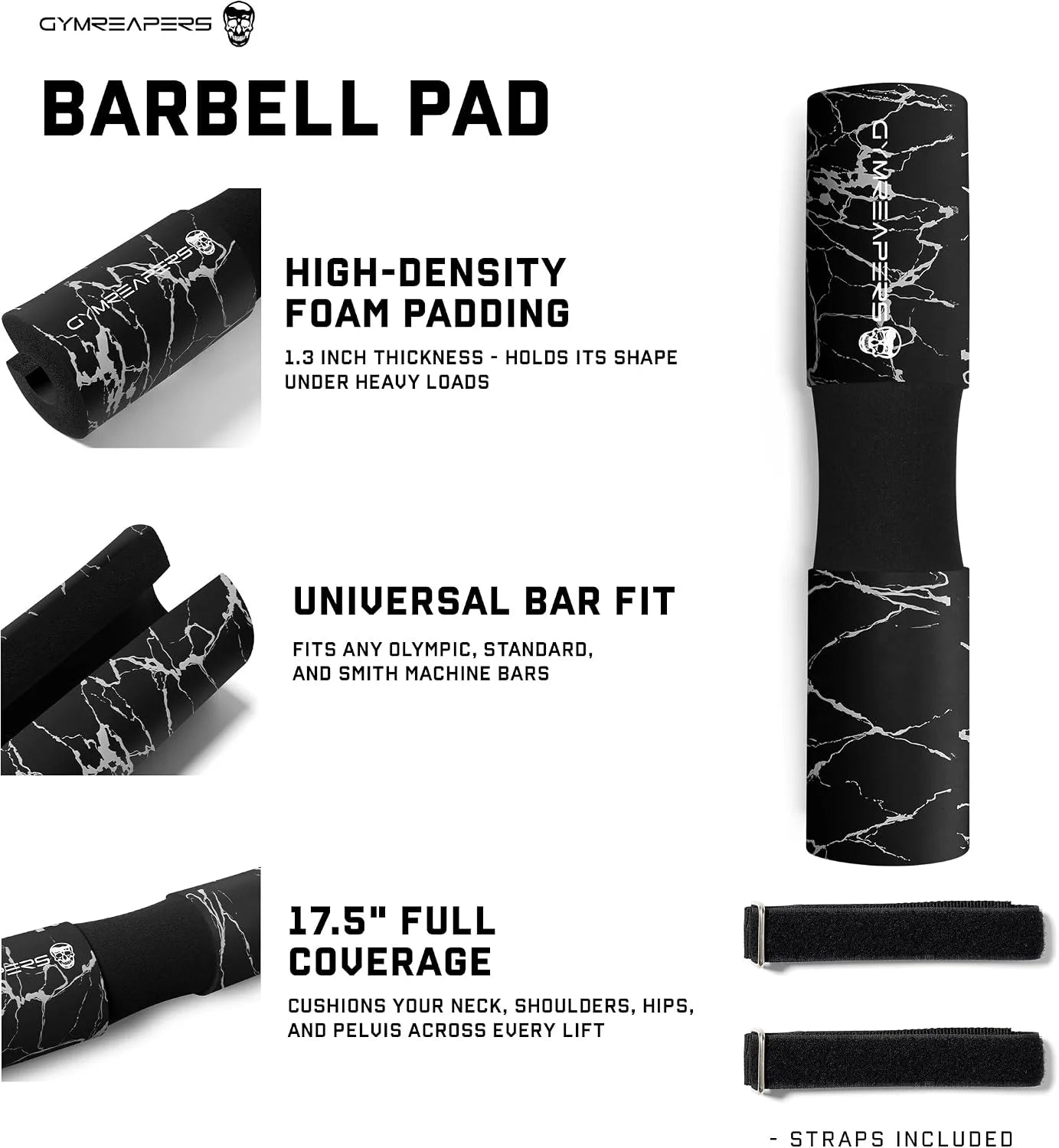 Gymreapers Barbell Squat Pad - Protective Bridge Pad For Hip Thrust, Squats, Lunges - Hip Support, Neck Protection For Bar