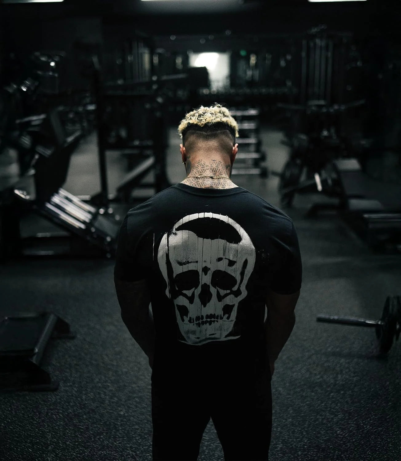 Gymreapers Skull Moisture Wicking T-Shirts for Men - Short Sleeve Workout Gym Shirts - Running Athletic Tees & Dry Fit Tshirt