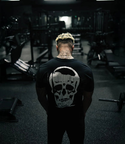 Gymreapers Skull Moisture Wicking T-Shirts for Men - Short Sleeve Workout Gym Shirts - Running Athletic Tees & Dry Fit Tshirt