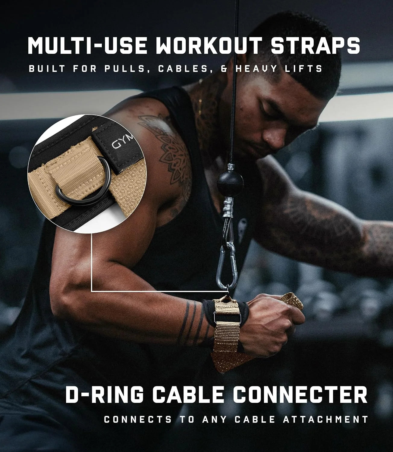 Gymreapers GripLink Lifting Straps – Heavy Duty D-Ring Weight Lifting Wrist Straps with Anti-Slip Silicone Grip Beads, Adjustable Support for Deadlifts, Powerlifting, Cable Machines & Gym Training