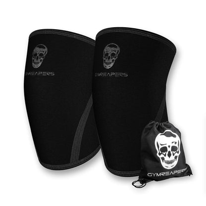 Knee Sleeves (1 Pair) Free Gym Bag - Knee Sleeve & Compression Brace for Squats, Fitness, Weightlifting, and Powerlifting - Gymreapers 7MM Sleeve Pair - For Men & Women - 1 Year Warranty (Small)